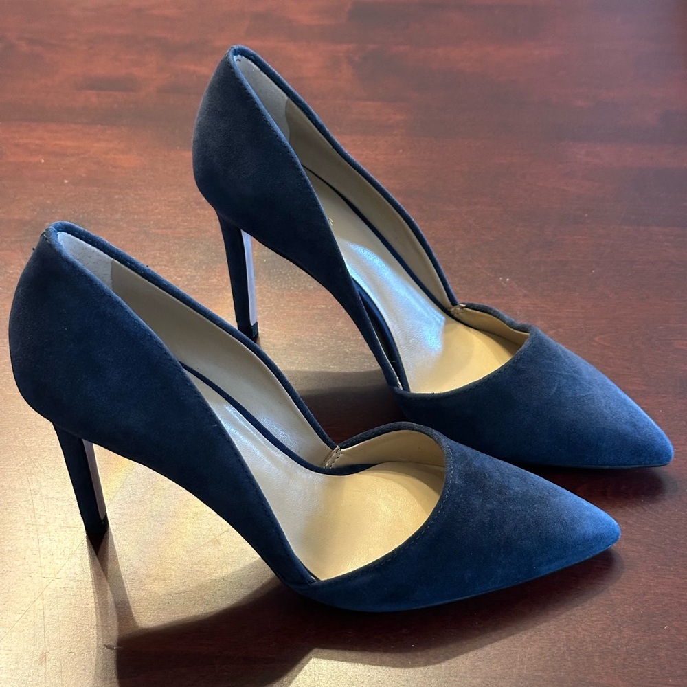 Ann Taylor Azra Suede Heels - Navy